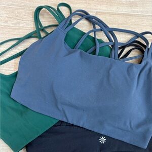 Three 3️⃣ Athleta Sports Bras - Green, Blue and Navy